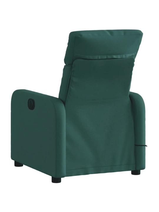 Masážní polohovací křeslo tmavě zelené textil