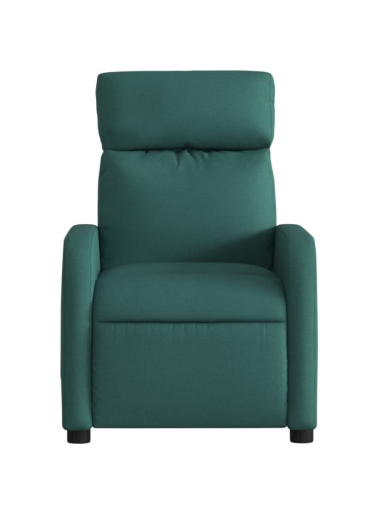 Masážní polohovací křeslo tmavě zelené textil