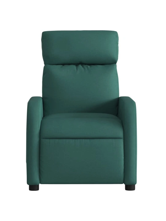 Masážní polohovací křeslo tmavě zelené textil