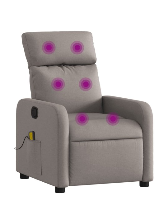Masážní polohovací křeslo taupe textil