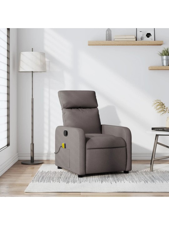Masážní polohovací křeslo taupe textil