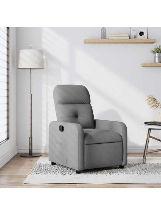 Polohovací křeslo světle šedé textil