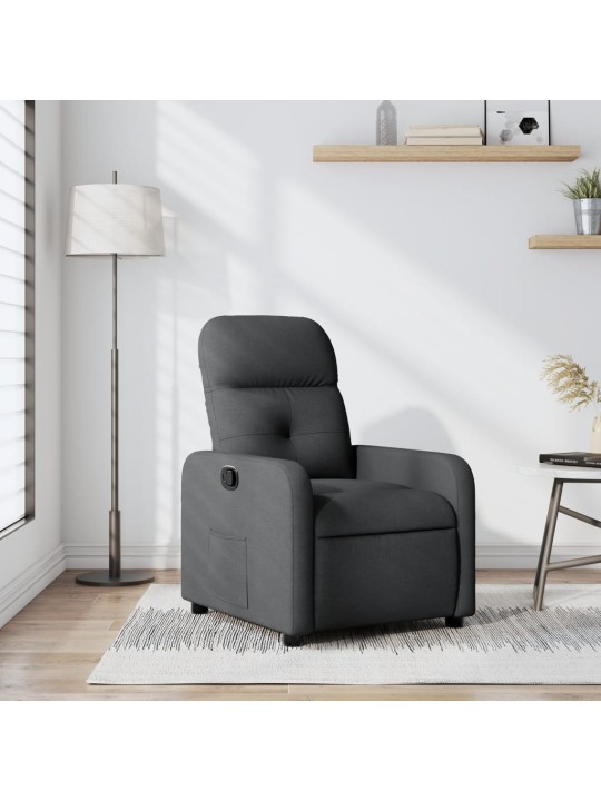 Polohovací křeslo tmavě šedé textil