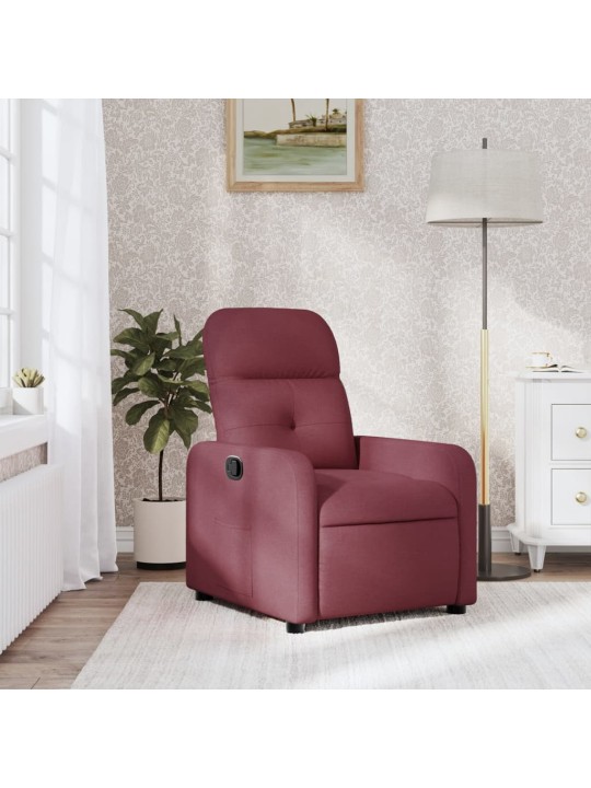 Polohovací křeslo vínové textil