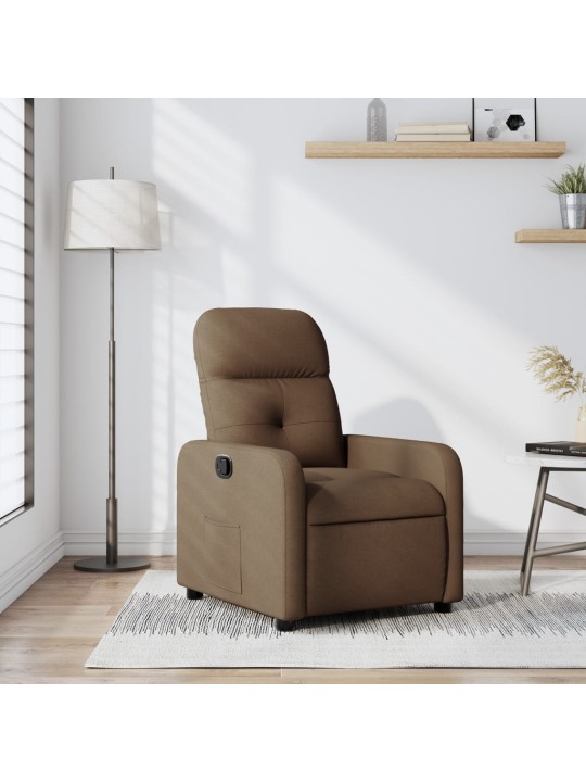 Polohovací křeslo hnědé textil