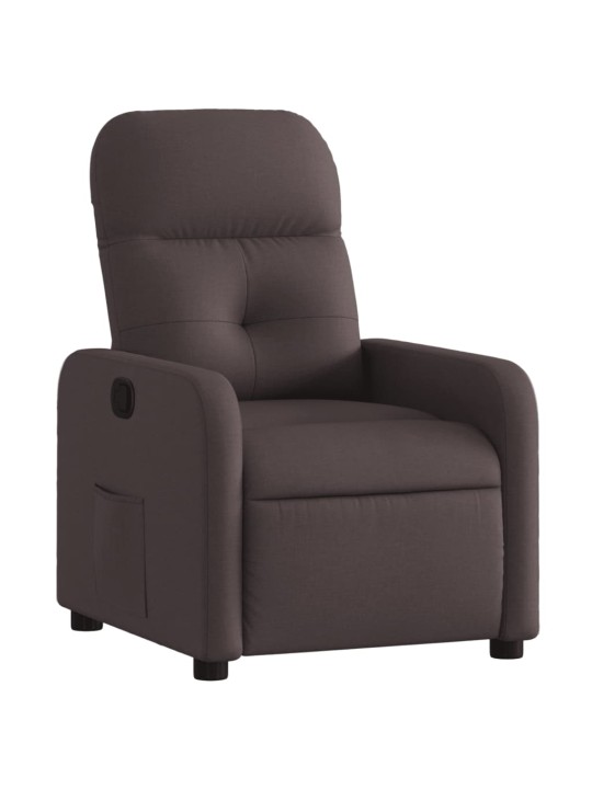 Polohovací křeslo tmavě hnědé textil