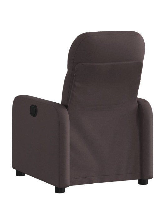 Polohovací křeslo tmavě hnědé textil
