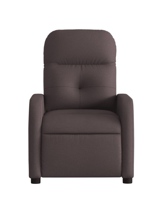 Polohovací křeslo tmavě hnědé textil
