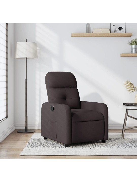 Polohovací křeslo tmavě hnědé textil