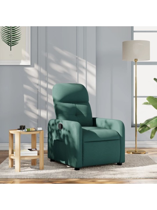 Polohovací křeslo tmavě zelené textil