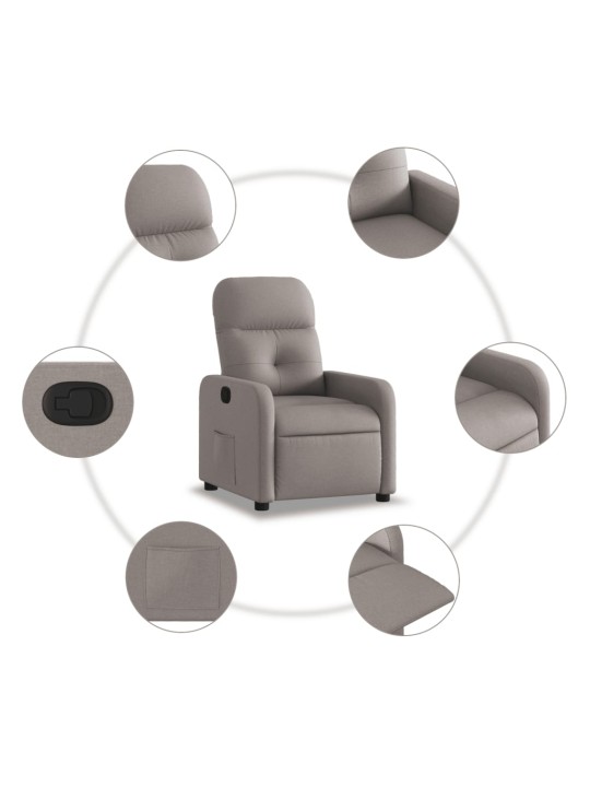 Polohovací křeslo taupe textil