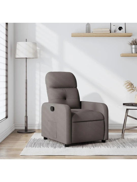 Polohovací křeslo taupe textil