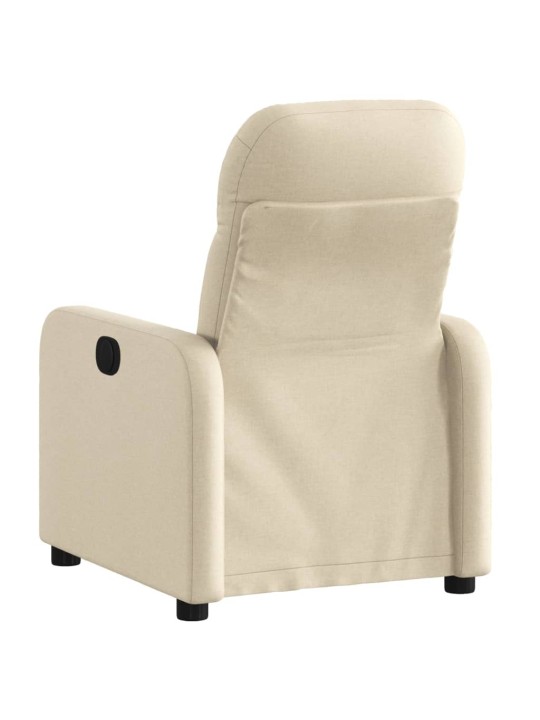 Polohovací křeslo krémové textil