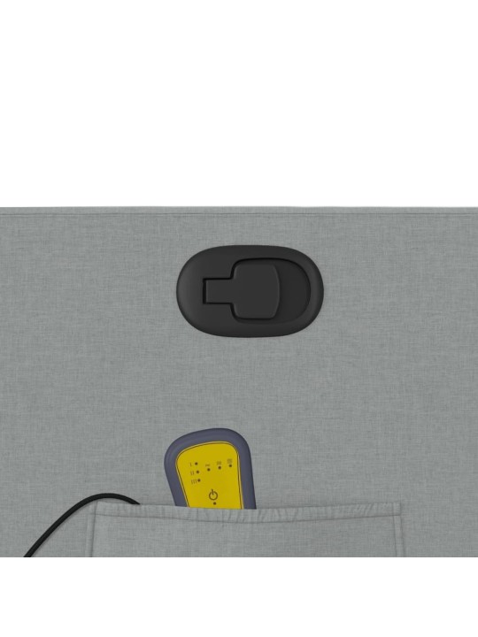 Masážní polohovací křeslo světle šedé textil