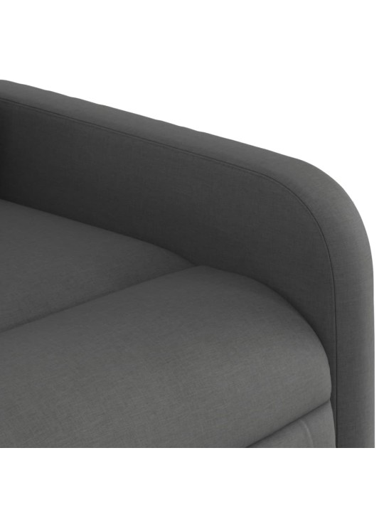 Masážní polohovací křeslo tmavě šedé textil