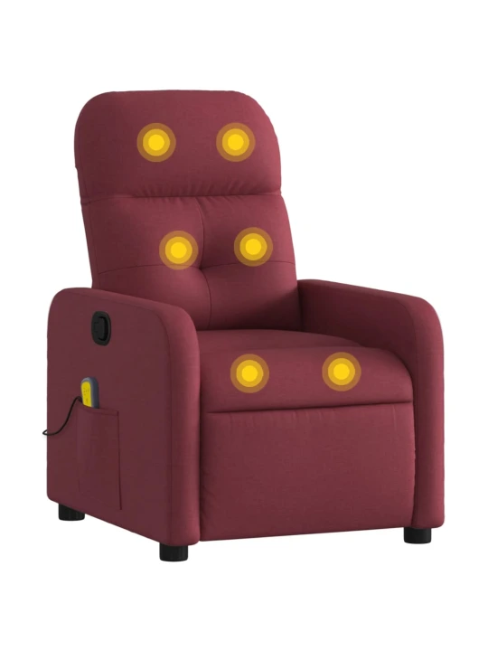 Masážní polohovací křeslo vínové textil