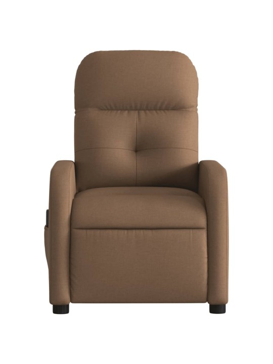 Masážní polohovací křeslo hnědé textil