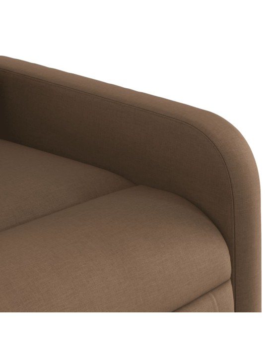 Masážní polohovací křeslo hnědé textil