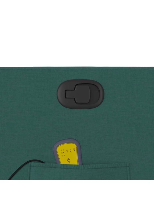 Masážní polohovací křeslo tmavě zelené textil