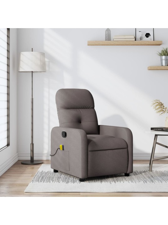 Masážní polohovací křeslo taupe textil