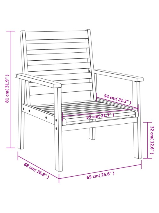 Zahradní židle 2 ks 66,5 x 65 x 81 cm masivní akáciové dřevo