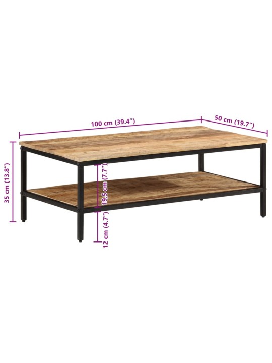 Konferenční stolek 100x50x35cm masivní hrubé mangovníkové dřevo
