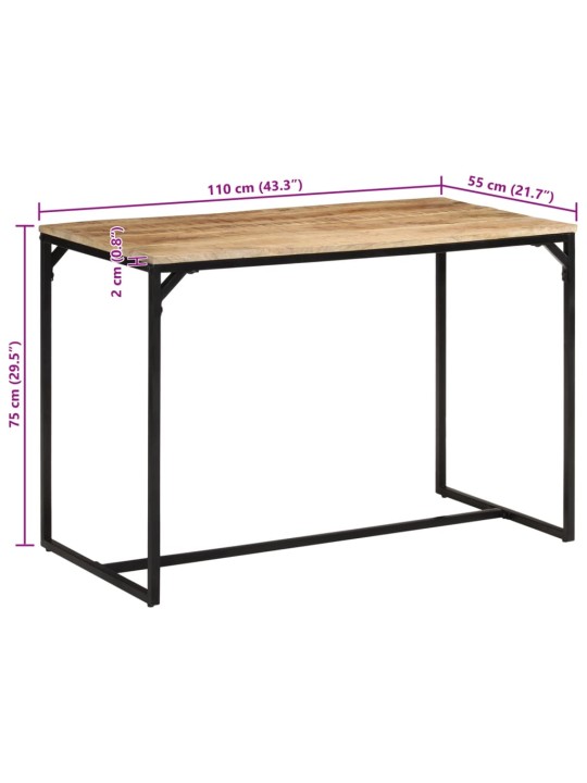 Jídelní stůl 110 x 55 x 75 cm masivní hrubé mangovníkové dřevo