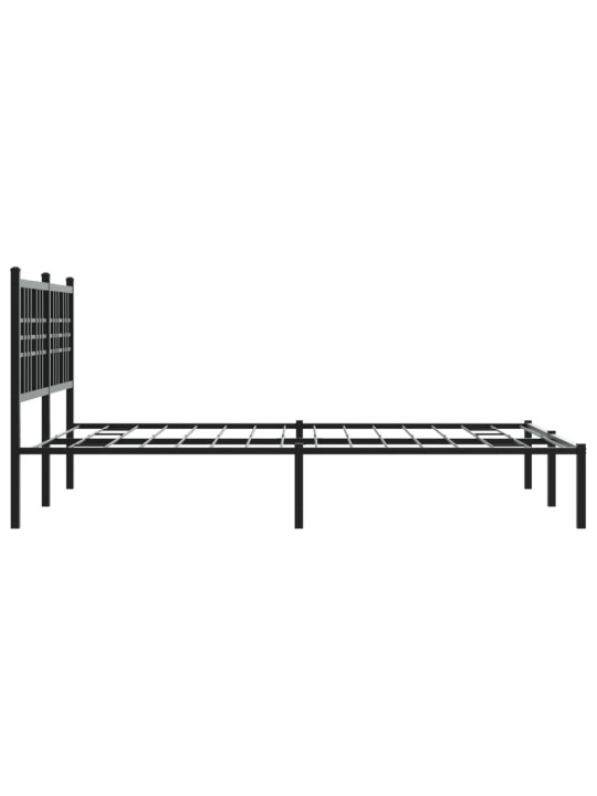 Kovový rám postele s čelem černý 120 x 200 cm