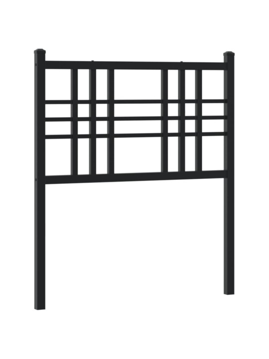 Kovové čelo postele černé 75 cm
