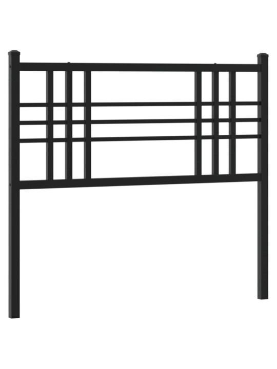 Kovové čelo postele černé 90 cm