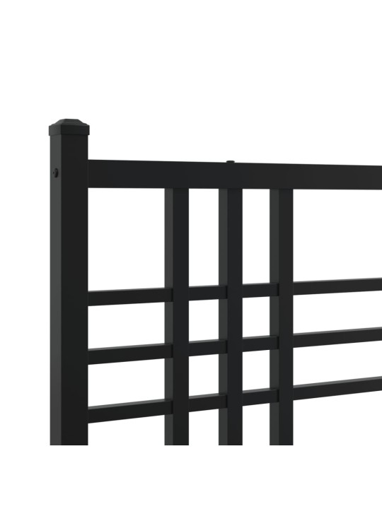 Kovové čelo postele černé 90 cm