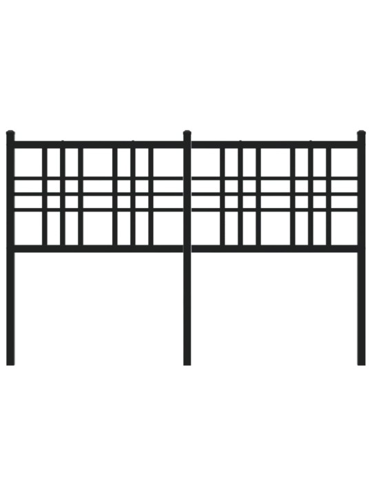 Kovové čelo postele černé 120 cm