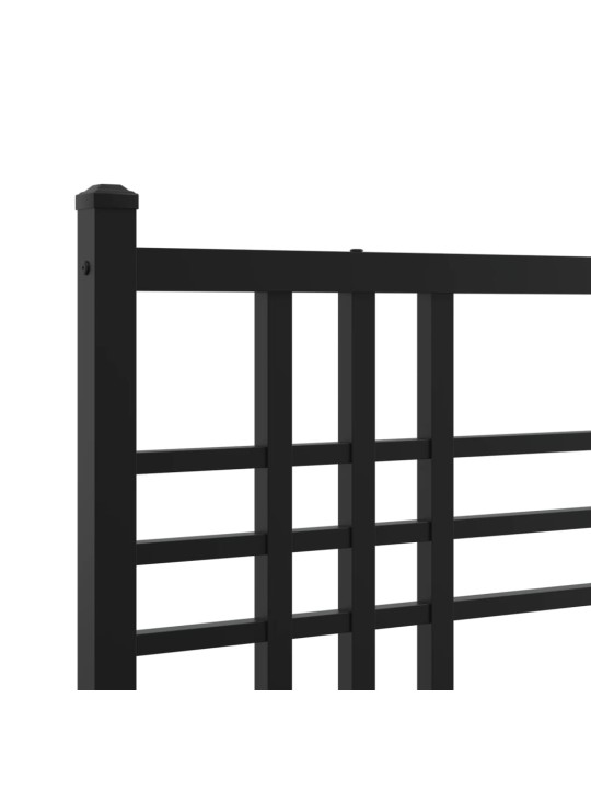 Kovové čelo postele černé 120 cm