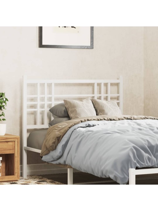 Kovové čelo postele bílé 107 cm