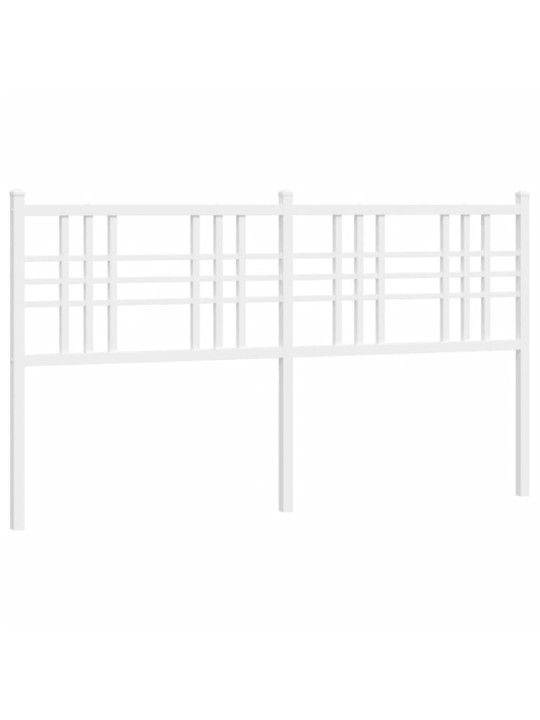 Kovové čelo postele bílé 150 cm