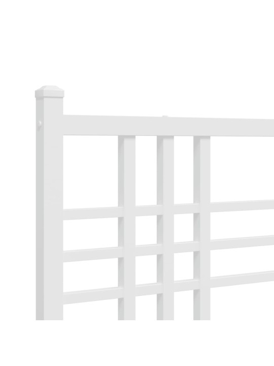 Kovové čelo postele bílé 150 cm
