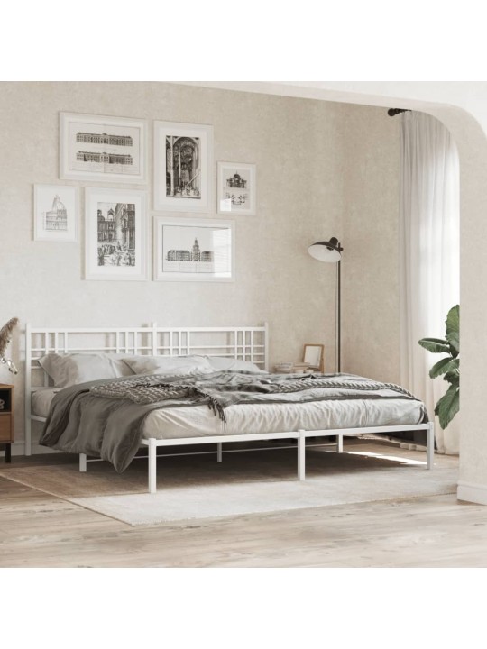 Kovové čelo postele bílé 180 cm