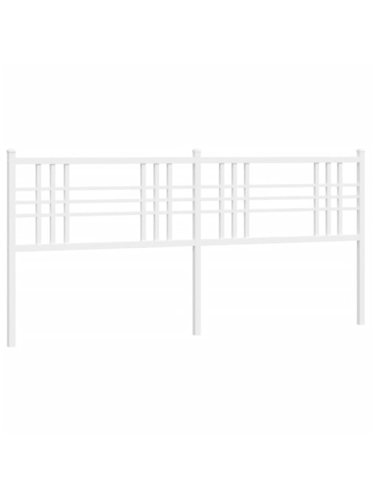 Kovové čelo postele bílé 200 cm