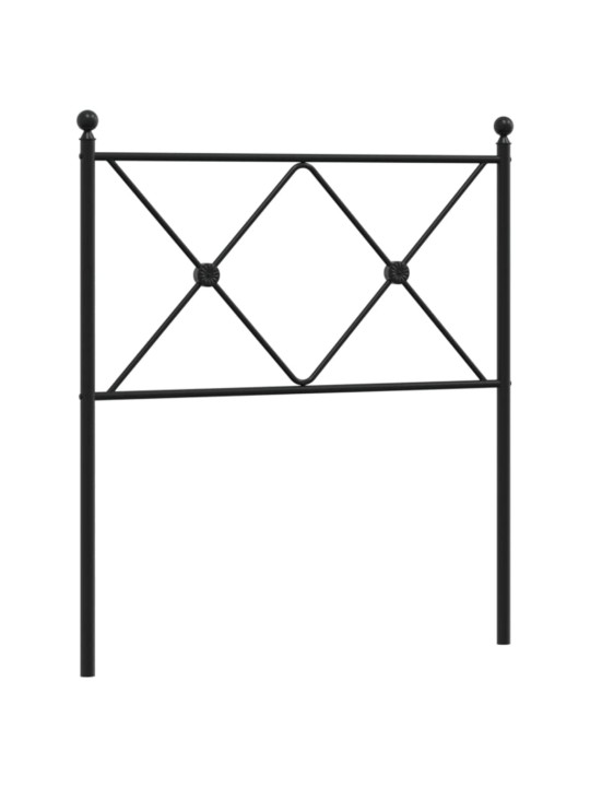 Kovové čelo postele černé 75 cm