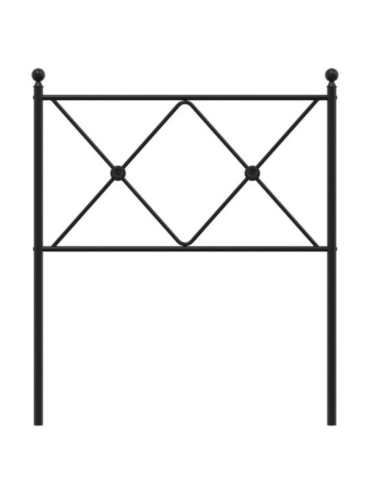Kovové čelo postele černé 75 cm