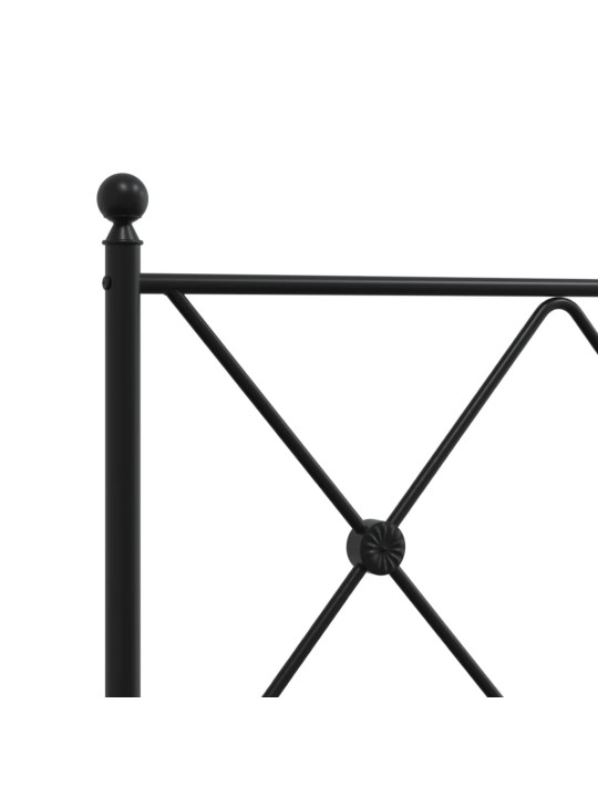 Kovové čelo postele černé 75 cm