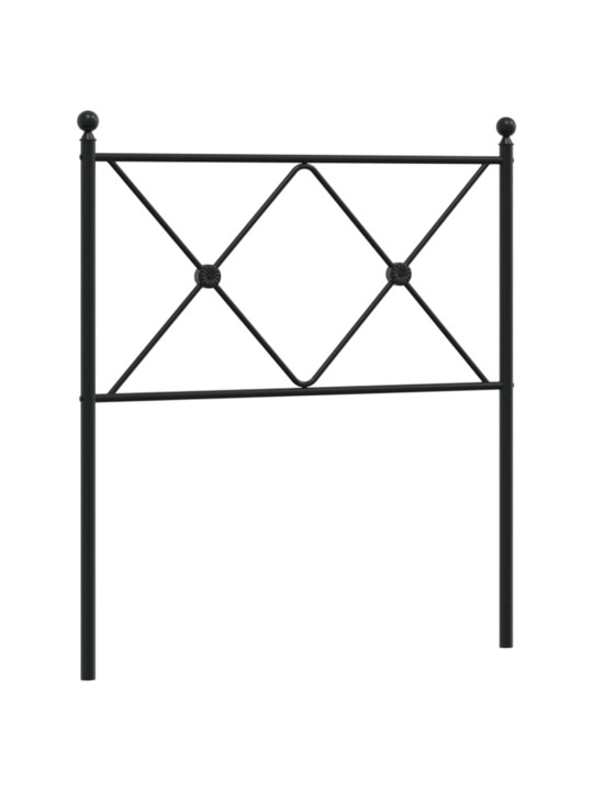 Kovové čelo postele černé 80 cm