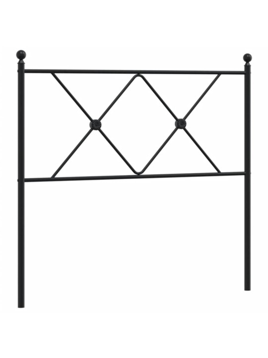 Kovové čelo postele černé 90 cm