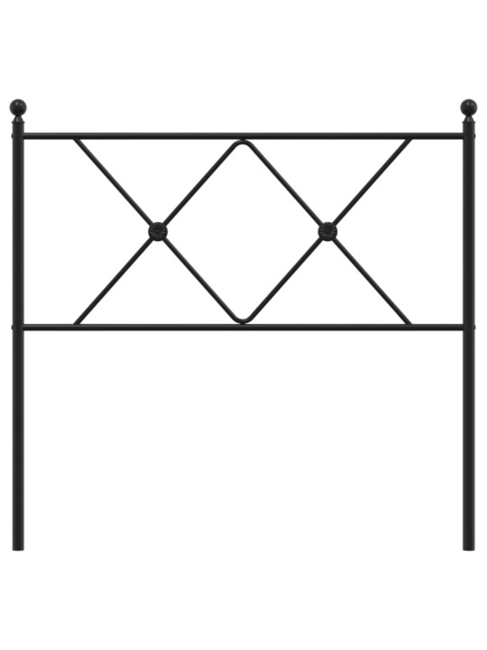 Kovové čelo postele černé 90 cm