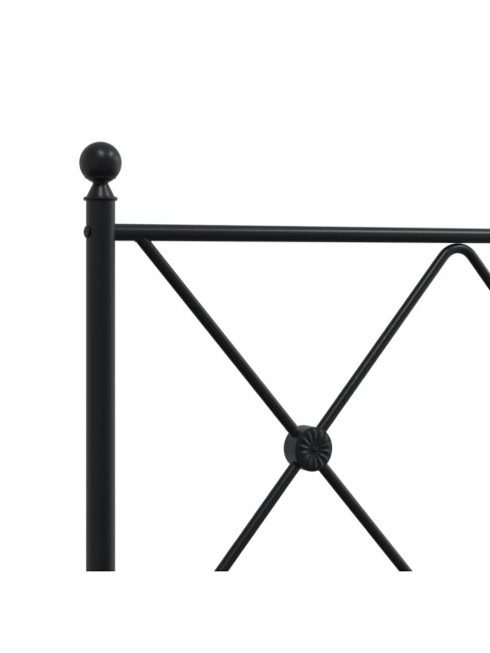 Kovové čelo postele černé 90 cm