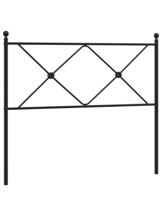 Kovové čelo postele černé 100 cm