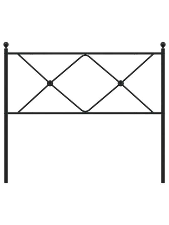 Kovové čelo postele černé 100 cm
