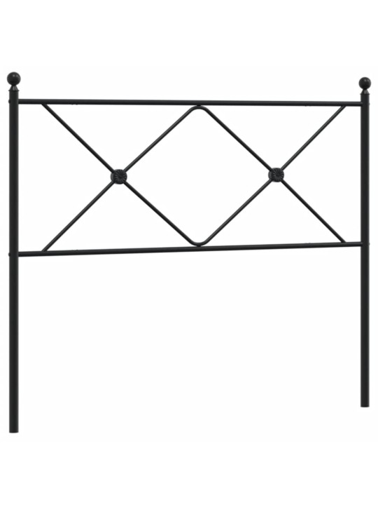 Kovové čelo postele černé 107 cm