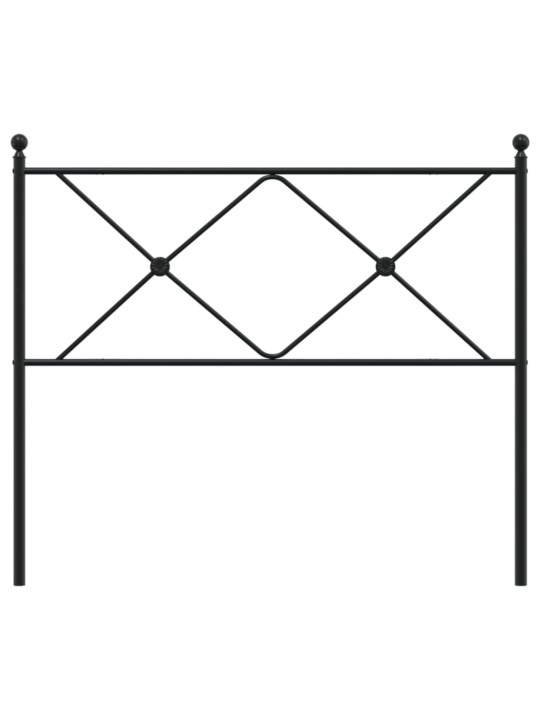 Kovové čelo postele černé 107 cm
