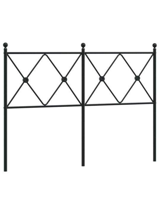 Kovové čelo postele černé 120 cm